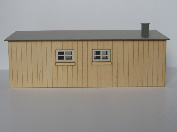 Art.-Nr. O1410: Betriebswerkhütte mit Holzfassade, NEUHEIT