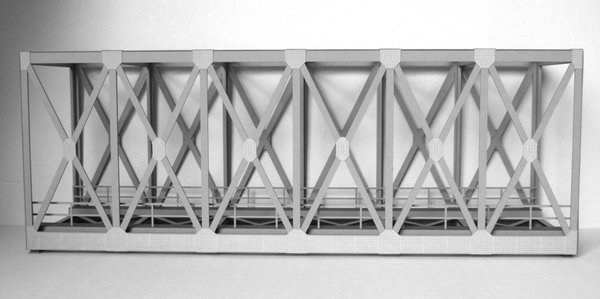 Art.-Nr. O4511: Fachwerk-Kastenbrücke 1-gleisig graphitgrau Spur 0, NEUHEIT
