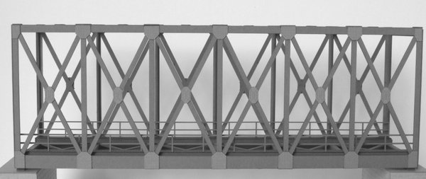 Art.-Nr. T4511: Fachwerk-Kastenbrücke 1-gleisig graphitgrau, NEUHEIT