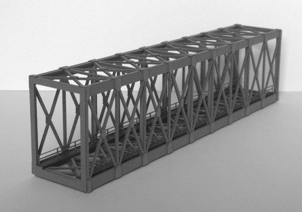 Art.-Nr. Z4511: Fachwerk-Kastenbrücke 1-gleisig graphitgrau, NEUHEIT