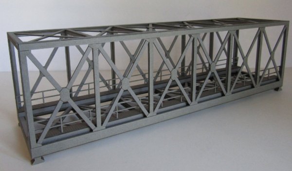 Art.-Nr. H111m: Fachwerk-Kastenbrücke graphitgrau, Länge 270mm, FERTIGMODELL